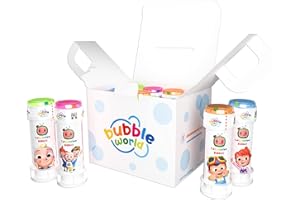 Dulcop Bubble World - 103.846000 - Cocomelon Bubble Party Pack Pack de 12 Flacons de Boules de Savon - Graphiques Assortis - Blanc