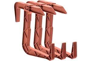 KADAX Support de boîte à Fleurs sans Forage, Porte-boîtes de Balcon dans l'ensemble, Crochets réglables et Support pour la boîte à Fleurs, Porte-Fleurie pour Balcon et fenêtre (3 pièces, térakota)