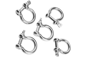 BIYM 5pcs 5mm Acier INOX Grade Dee Bow Manille Boucle Bateau Marine Marine Ombre Voil