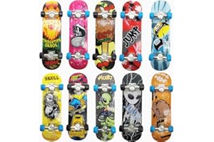QINIFIFY Finger Skate Board, 4 Piezas Mini Patinetas de Dedo Profesionales Fingerboards Tablero Engrosado Mini Diapasón Juguete Skatepark Regalo Creativo de Juegos Deportivos para Niños