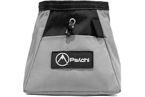 Psychi OG Rock Climbing Chalk Bag Bouldering Bucket | Zip Storage Pocket for Finger Tape & Climbing Brush, Carry Strap | For Climbing Bouldering Gym Weightlifting | Great for Loose Chalk & Chalk Balls