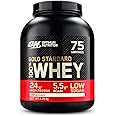 Optimum Nutrition Gold Standard Whey Muscle Building and Recovery Protein Powder With Naturally Occurring Glutamine and Amino Acids, Unflavoured, 75 Servings, 2.25kg, Packaging May Vary