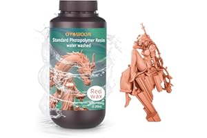 SCULOKIC Stampante 3D Resina Lavabile in Acqua 1000g 3D Printer Resin Fotopolimerizzante UV 405 nm con Alta Precisione Eccellente Fluidità e Solidificare Rapida per stampanti 3D 4K/8K LCD/DLP/SLA（Beige-rosso）