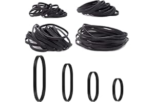 GUANGYUAN Elastyczne paski wytrzymałe, 100 szt., grube gumki, naturalne, mocne gumki, szerokie, gumowe, stacjonarne, rozciągliwe paski do domu, szkoły, biura, warsztatu, akcesoria, czarne, 4 rozmiary