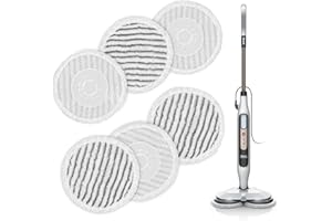 SIMDAO 6pcs Replacement Steam Mop Pads for Shark S6002UK Steam Mop, Reusable S6002 Scrub Mop Pads Steam & Scrub All-in-One Cleaning Pads for All sealed hard floors Washable Rotating Power Pads (A)