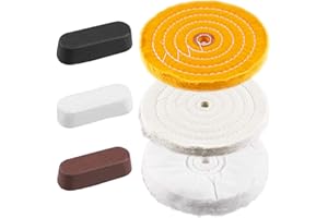 Glarks 5Pcs Buffing Wheels Mushroom-Shaped, Buffing Pad Wheel Polishing Pad, for Polishing Mirror Stainless Steel Copper Aluminum Wood