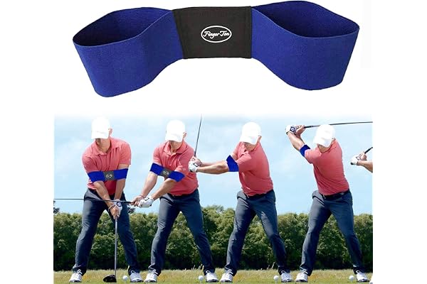 FINGER TEN Entraînement au Swing de Golf Brassard avec entraîneur de Swing de Golf Jaune et Balle Golf Entraînement Gonflable Outil de pompage 4 Pack Sets