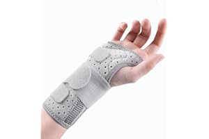 BENUAN Wrist Splint for Carpal Tunnel, Breathable Wrist Support Brace Right Left Hand for Women Men, Adjustable Wrist Straps and Removable Metal Splint（Right, M）