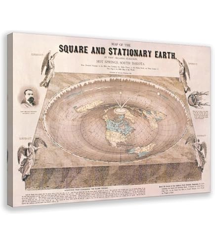 Flat Earth Kaart. 1892 Gleason's nieuwe standaardkaart van de wereld