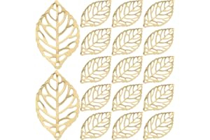 Ultnice, 100 Foglie di Albero Fai da Te in Lega per Albero Forato per Artigianato Fai da Te Dorato