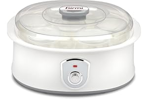 Girmi YG03 Yaourtière, 20W, 42 - 50°C, 7 Bocaux dans Verre, Blanc