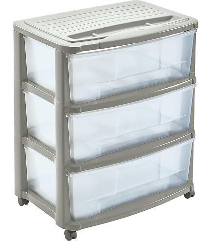 Commode Empilable COM-FORT HOUSE - 3 Tiroirs Transparents Noir