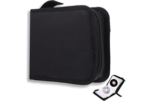 QHKLEW Porta CD Custodia, Dvd Organizzatore, Protable Oxford Panno 40 Dischi CD, Cerniera Custodia Organizer per Dischi Protettivi per Viaggi in Auto, Nero