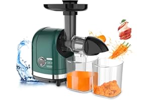 ‎LUFVEBUT Obst Entsafter Maschine Kaltpresse Saftpresse für Gemüse Slow Masticating Juicer Sellerie Weizengras Granatapfel Karotten Ingwer Entsafter Spülmaschinenfest Einfache Reinigung Bpa Frei Leiser Motor