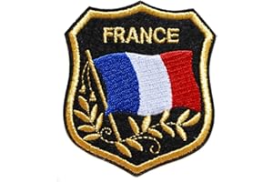 topt mili ecusson Drapeau France Francais thermocollant 8x7cm