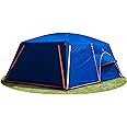 KTT Extra Large Tent 10-12 Person(B),Family Cabin Tents,2 Rooms,Straight Wall,3 Doors and 3 Windows with Mesh,Waterproof,Double Layer,Big Tent for Outdoor,Picnic,Camping,Family Gathering