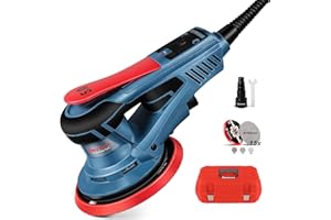 FANZTOOL FANZWORK Ponceuse Excentrique 150 mm, Ponceuse Orbitale avec une Course Abrasive de 5 mm, Moteur EC sans Balais de 350 W, 7 Vitesses jusqu'à 10 000 tr/min, 15 Disques Abrasifs, avec Mallette.