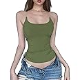 BIUBIULOVE Luvette Tank,Invisible Strap Tank Top for Women,Thin Clear Strap Tank Tops,Ribbed Invisible Tank Top,Tank Top Invisible Straps