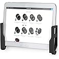 BRAINWAVZ Universal Tablet Wall Mount Dock Holder for iPad Air Mini & Pro, Galaxy Tab Note, Surface & iPhone, Pixel & More, Stick On 3M VHB, No Screws (Black)