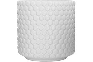 BLOOMINGVILLE Maceta Dot - Macetero Decorativo Redondo para Flores e Plantas para Interiores M (15,5 cm ø), Blanco, Cerámica