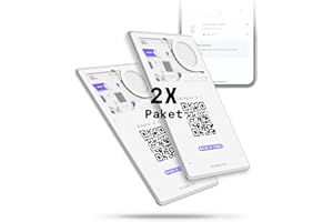 Rolling Square AirCard Pro – Bluetooth Tracker Karte Für Android Google Find Hub, Tracking Card mit Kabellosem Laden, Ultradünnes Technik-Gadget für Portemonnaie oder Reisepass - Multipack 2X