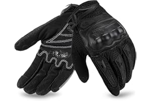 IRON JIA'S IRON JIA’S Guanti Moto Uomo Estivi Touch screen Leggero Impermeabile Traspirante Confortevole,Protezione a Guscio Duro Attrezzatura da Moto Resistente all'usura Motociclismo e alpinismo Nero-M