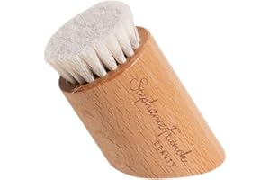 Stephanie Franck Beauty – Spazzola Viso a Secco con Setole di Capra – Drenaggio Linfatico, Esfoliazione Delicata, Pelle Radiosa – Per Pelle Sensibile – Accessorio di Bellezza Naturale