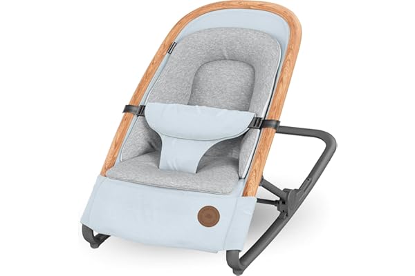 Maxi-Cosi Kori Chaise Transat Bebe 2-en-1, 0-6 Mois, jusqu'à 9 kg, Baby Bouncer, 3 Positions d'Inclinaison, Léger & Compact, Harnais Facile à Installer, Coussin Nouveau-né, Essential Grey