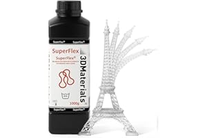 SuperFlex 3D-Druckerharz, Weichheit 80 A, Simuliert flexiblen gummi, hergestellt in Korea von 3DMaterials (1000g, Transparent)