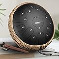 LEKATO Steel Tongue Drum, Tambour Handpan à 13 Pouces 15 Tons en C, Tambour à Langue de Grande Taille, Instrument de Percussion pour la Méditation, le Yoga, l'Education Musicale, Noir