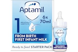 Aptamil 1 First Baby Milk Formula Starter Pack Ready to Use Liquid, from Birth, 6x70 ml