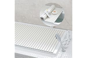 MNBVH Badewannenabdeckung, Badewannen Abdeckung Belastbar Wasserdichte PVC Badewannenbretter Faltbare Dämmplatte Badewannen Staubdichtes Brett für Hause, Badezimmer, SPA Erfahrung, Weiß (Size:75×160×1.2 cm)