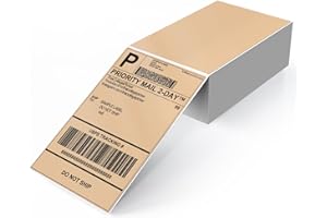 YIKIADA Etiquetas de envío de color caqui de 4 × 6 pulgadas, vinilo autoadhesivo, pegatinas térmicas impermeables perforadas, etiquetas directas térmicas para oficina, almacén, nombre, dirección, 250