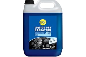 HappyCar Liquido Radiatore Blu -10°C/+105°C Pronto all’Uso - Refrigerante Auto e Moto per Motori in Lega di Alluminio con Antigelo e Antiebollizione - Protezione Anticorrosione (5L)