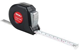 SOLA Armbandsmått – talmeter – 3 m/16 mm – fickbandsmått med pass- och rivfunktion – stålband, vitlackerad med mm skala – pre