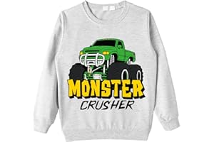 EULLA Boys Sweatshirt Jumper for Kids Long Sleeves Shirt Tractor Excavator Dinosaur Planets Fire Engine Ambulance Tops Clothes Cotton 1-7 Years