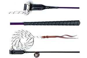 Nbrand JA Horse Bâton de contact d'entraînement avec corde pour le travail au sol 100 cm 120 cm Bâton d'équitation Finesse Bâton carrot Stick Horseman Stick (120 cm, violet)