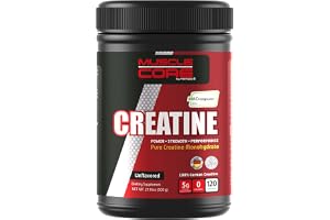 Muscle Core Creatine (Creapure®) I 100% Pure Monohyderate Creatine I Help to Increase Muscle Mass & Performance I Unflavoured I 600 Grams (120 Servings)