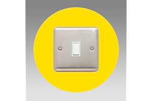 ewolds single LIGHT SWITCH SURROUND | Round | Acrylic Back Panel or Finger Plate | plug Easy to Fit Comes With Step by Step Instructions, Colour:Yellow