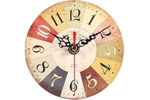 ATYHAO Zegar ścienny Artystyczny Kreatywny Okrągły zegar w stylu europejskim Łatwy do odczytania Duże liczby Nie tykający Cichy kwarc do każdego pomieszczenia w domu Jadalnia Kuchnia Biuro Szkoła(28)