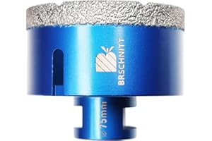 Broca de Diamante 75MM - BRSCHNITT Vacío Soldadura para Perforación en Seco Porcelana Azulejo Granito Mármol M14