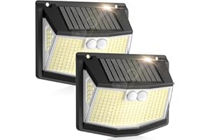 CZHHMART Lampada solare per esterni, rilevatore di movimento: 248 LED solare per esterni, proiettore con sensore di movimento, 3 modalità a 270°, illuminazione di sicurezza, senza fili, IP65, impermeabile, per