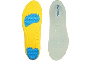 PANSHAN Einlegesohlen Sport in gel Mittlerer Fußgewölbe Unterstützung Stoßdämpfung, für Damen & Herren Alltag und Beruf, Sport, Freizeit, Fußschmerzen Einlagen Schuhe