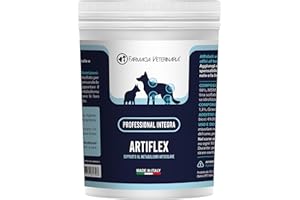 FARMACIA VETERINARIA Artiflex Integratore Cane Articolazioni in Polvere 250g - Condroprotettori Cane con Condroitina, Glucosamina, MSM, Vitamina C - Made in Italy