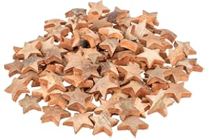 NaDeco Kokos Stern Natur, Durchmesser 5cm, verpackt mit 100 Stück | Kokosnuss Stern | Dekosterne | Weihnachtssterne | Adventsterne | Sterne zum Basteln | Adventsdeko | Streudeko | Weihnachtsdeko