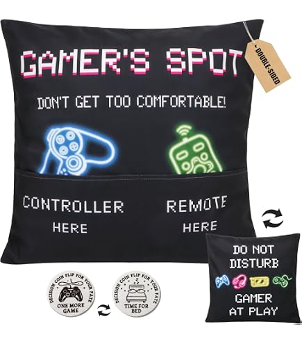 4-Pack Video Game Throw Pillow Covers - 16x16 Inch Gamer Controller Designs - View #8