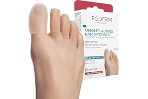 PODERM – MYCOSE DES ONGLES – CAPUCHON D’ORTEIL PROTECTEUR & RÉPARATEUR – GEL TEA TREE Breveté - Favorise une repousse homogène/lisse de l’ongle – Actifs 100% Naturels – Taille L - Swiss Lab