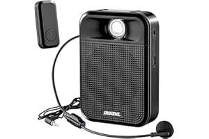 SRIKEKL Voice Amplifier with Wired/Wireless Microphone Headset, 10W Portable Rechargeable Speaker with Bluetooth/MP3/FM Radio,Mini Loudspeaker for Teachers/Tour Guide/Training/Outdoors