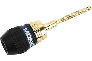 Monster QuickLock MKII Gold Flex Pin - flexibler Bananenstecker (zum werkzeugfreien Anschluss von Lautsprechern) 4 Stück