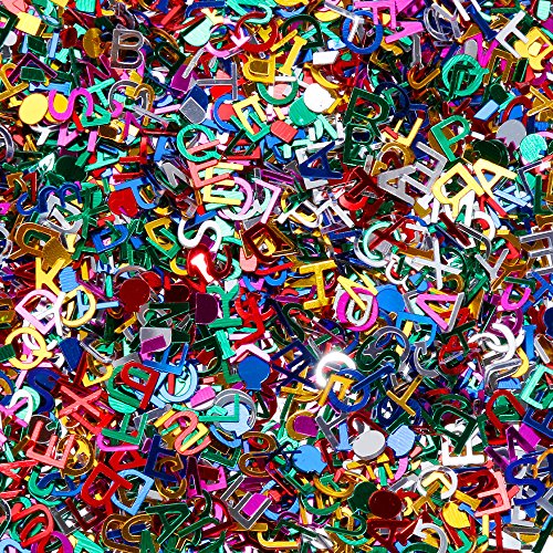 Goldge 4000pc Buchstaben Konfetti Schulanfang Einschulung ABC Buchstaben Streudeko Hochzeit Tischdeko - 3